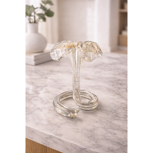 GLASS FLOWER SHAPE CANDLE HOLDER