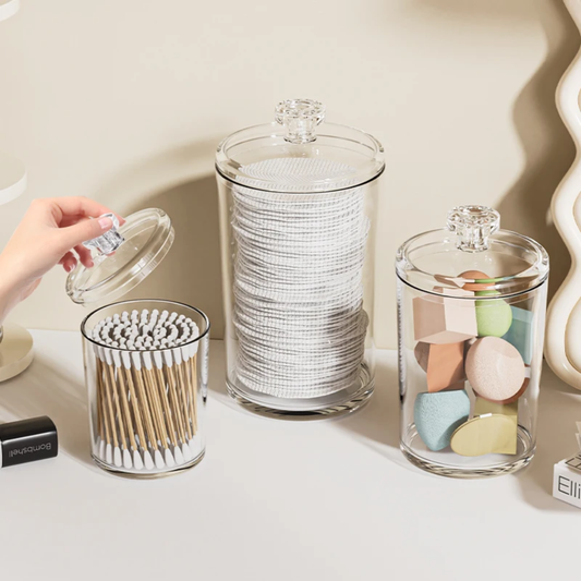 MULTI-USE TRANSPARENT JARS SET OF 3 PCS