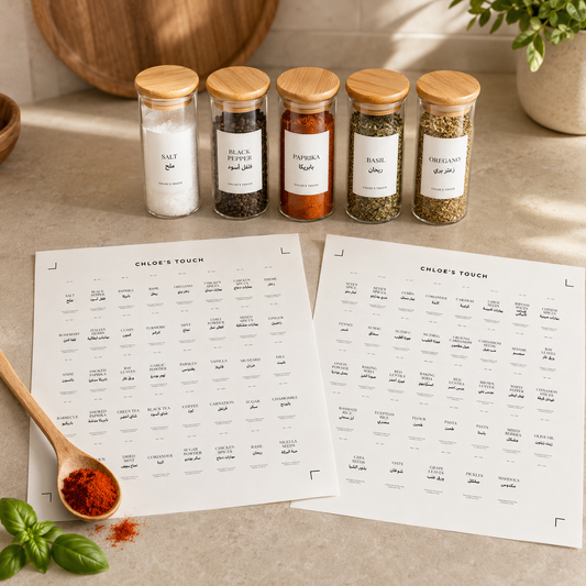 80 WATERPROOF SPICE/HERBS/PANTRY LABELS WHITE