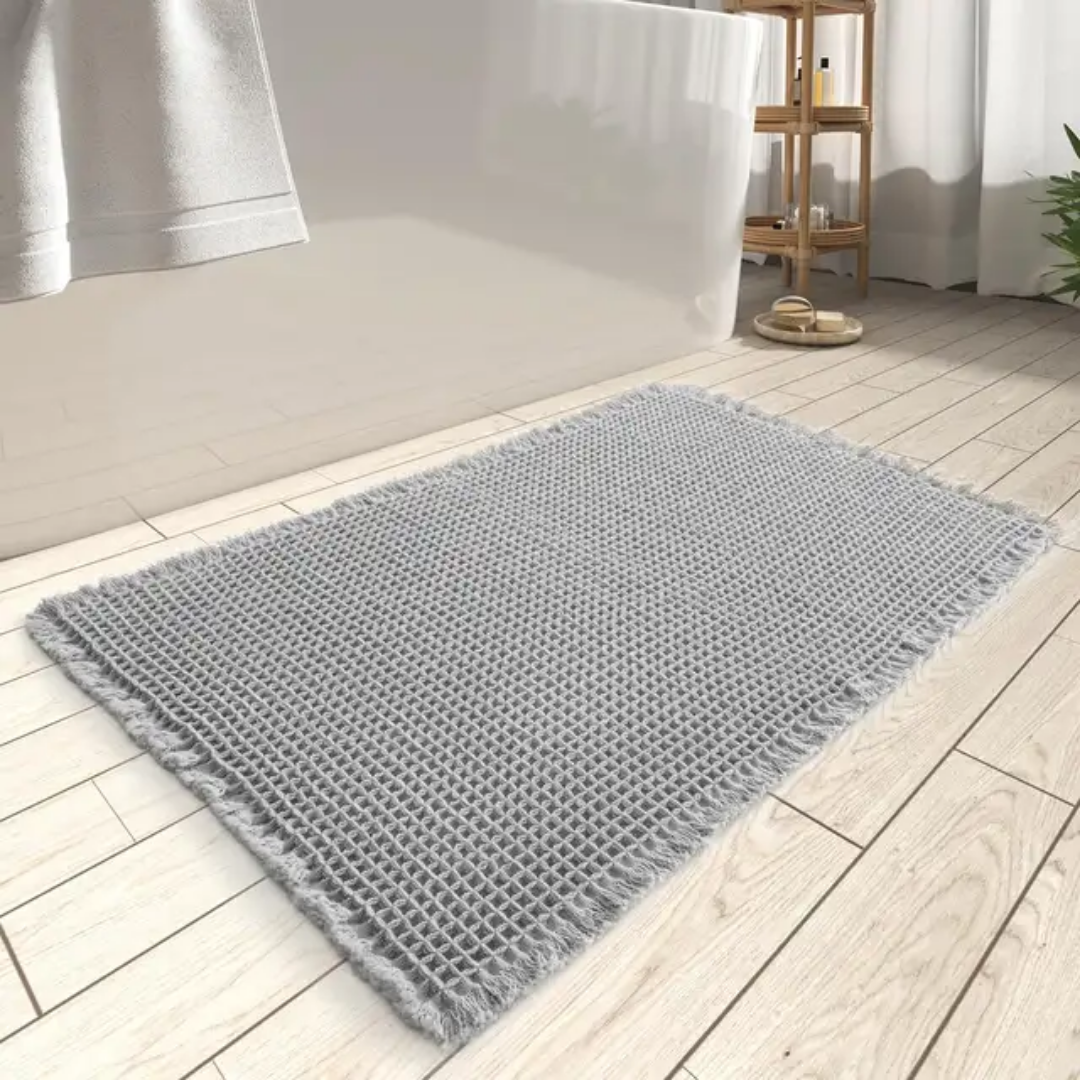 ANTI SLIP GREY ABSORBING WAFFLE RUG