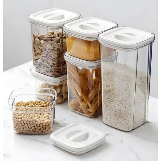 Airtight Acrylic Food Container with Rotating Lid Set of 5 pcs