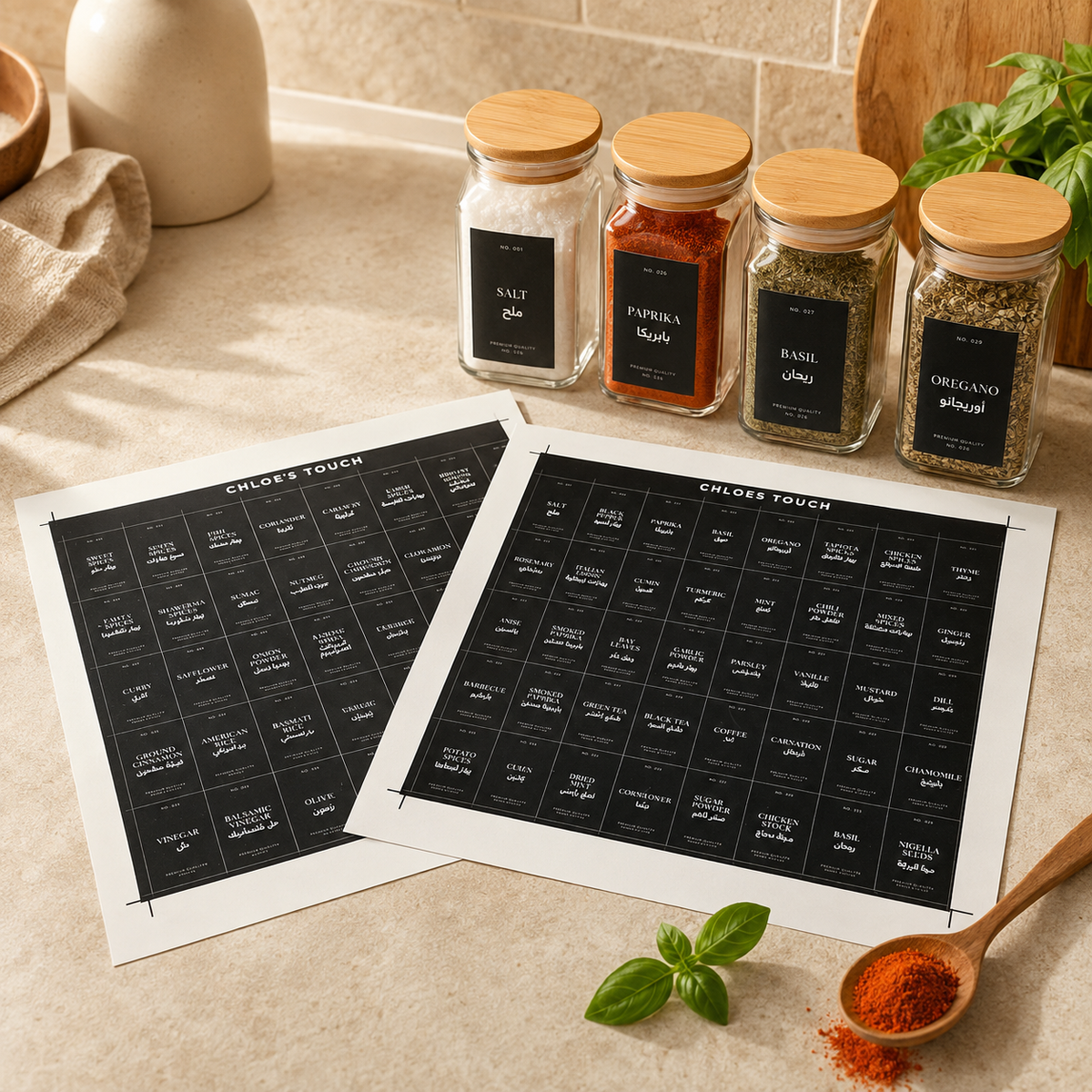 80 WATERPROOF SPICE/ HERBS/ PANTRY LABELS