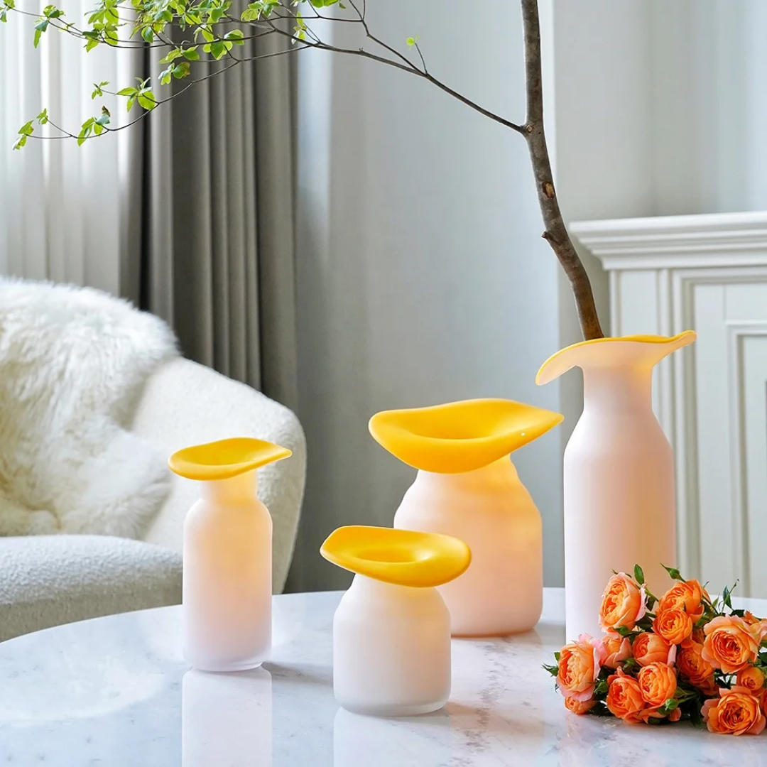 GLASS ORANGE VASES