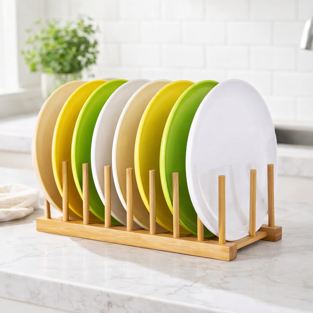 7 Compartments Bamboo  Rack