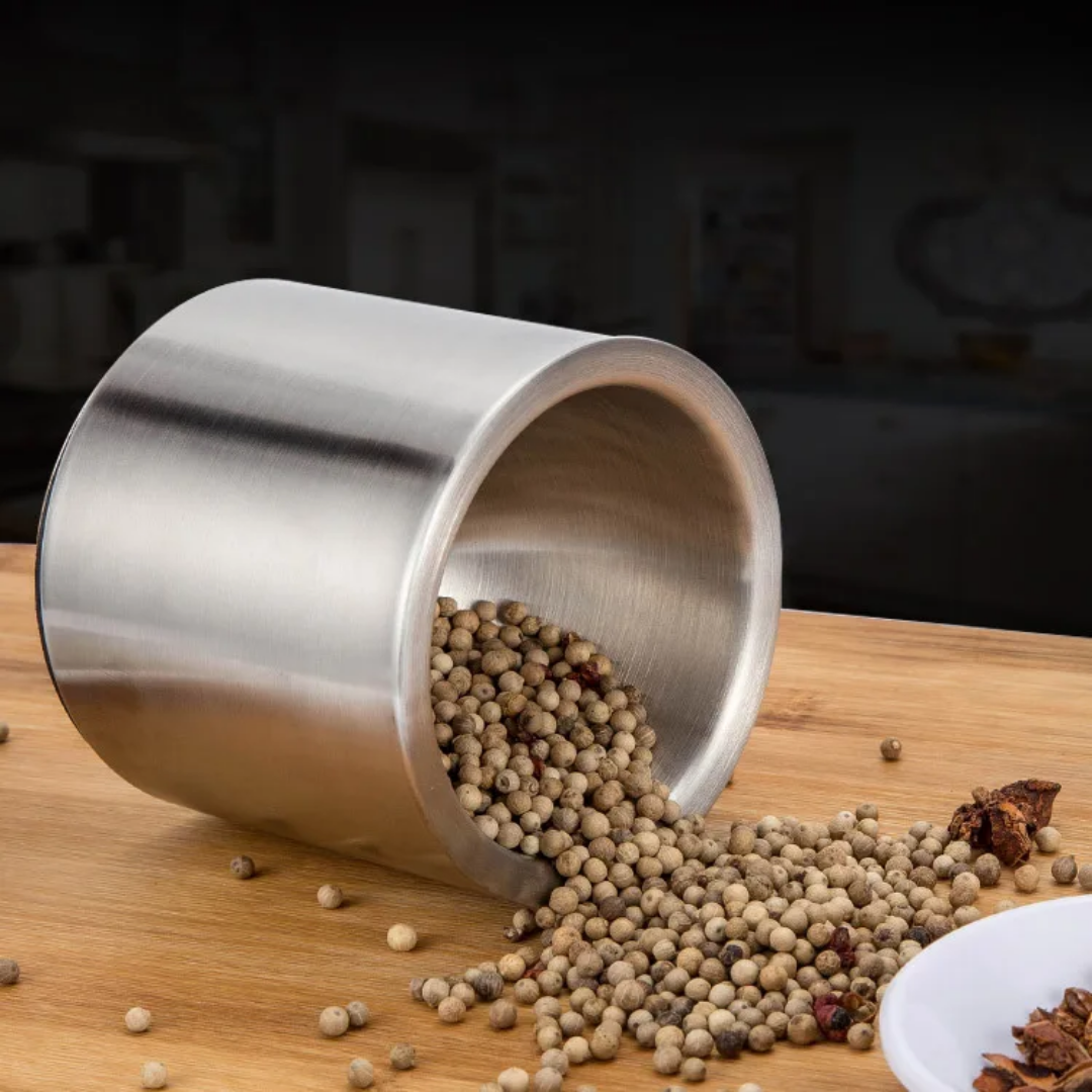 STAINLESS STEEL MORTAR AND PESTLE FOR HERBS AND SPICES