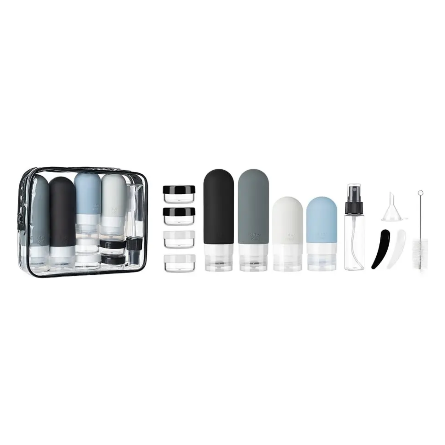 SILICONE COSMETIC TRAVEL BOTTLE SET