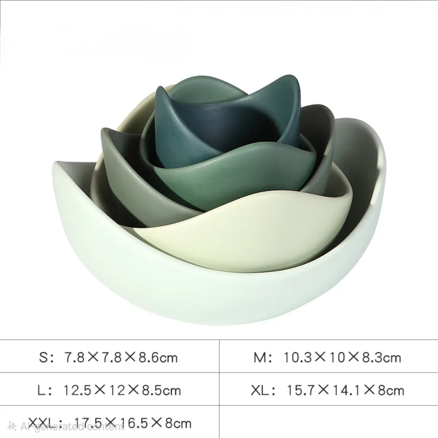 Ceramic lotus shaped bowls sets of 5 pcs