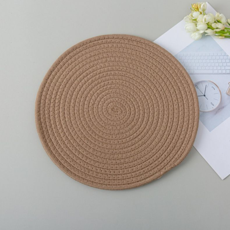 woven cotton round placemat table mat coaster