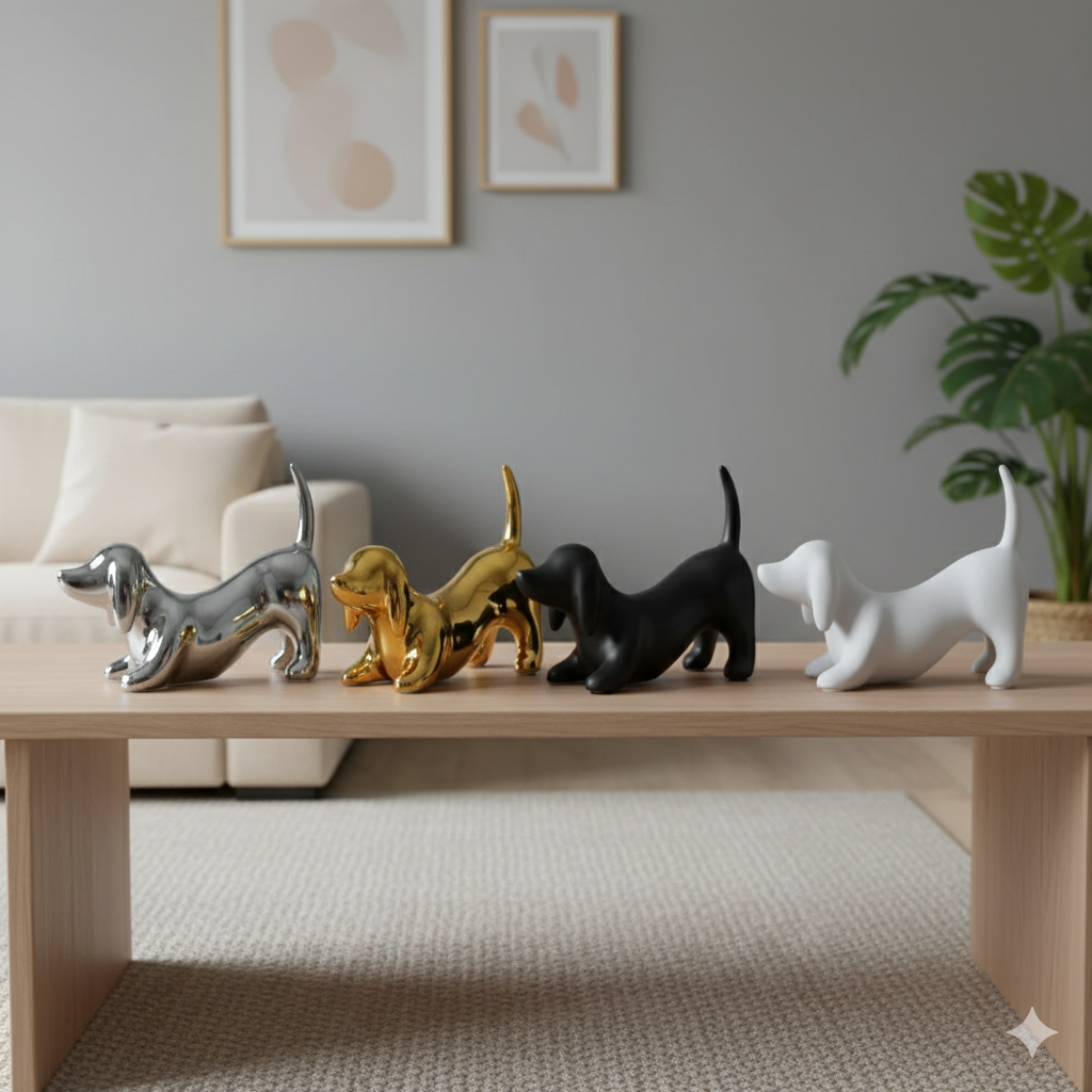 CERAMIC BENT DOG FIGURE 19.7*16 cm