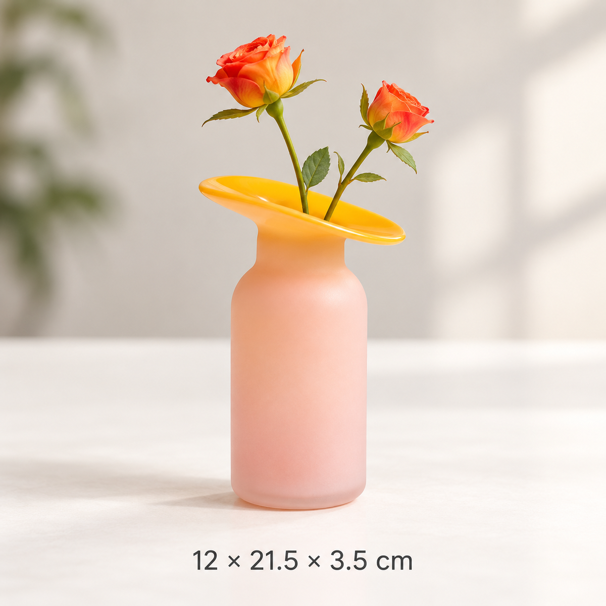 GLASS ORANGE VASES