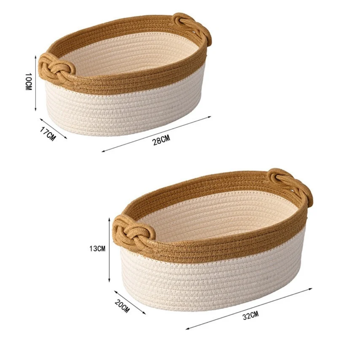 COTTON WOVEN BASKET STORAGE BOX