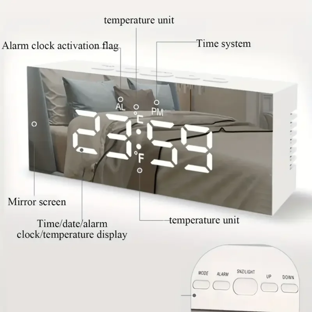 DESKTOP LED CLOCK AND ALARM