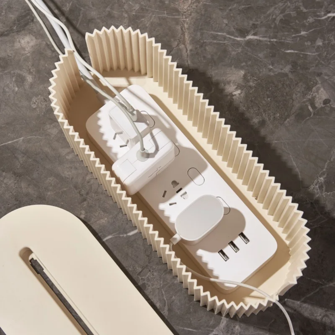BEIGE CABLE ORGANIZER BOX