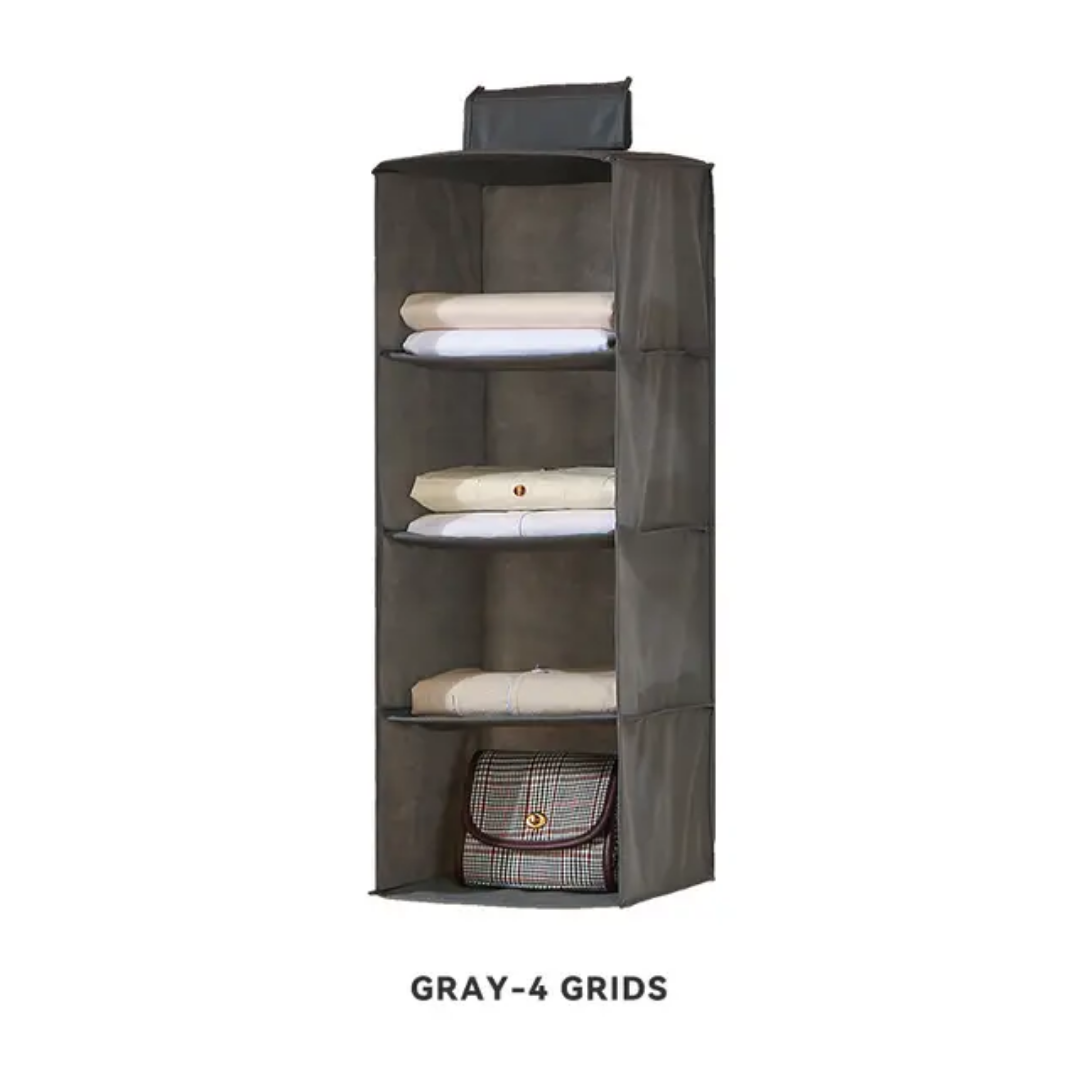 HANGING CLOTHES ORGANIZER WITH 4 GRIDS