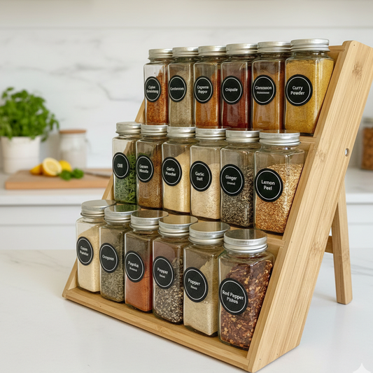 3 TIER BAMBOO JARS ORGANIZER 29*38 CM ( JARS NOT INCLUDED)