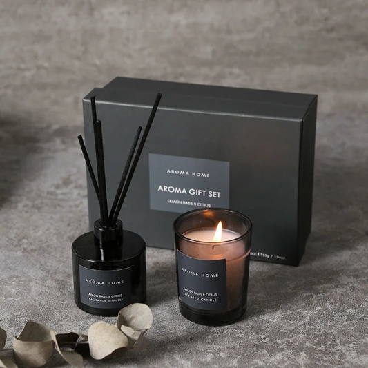 SMALL SCENTED CANDLE WITH REED DIFFUSER