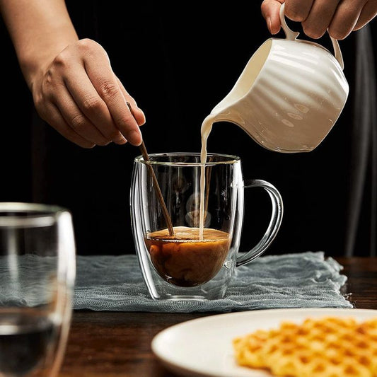 350 ml double glass mug