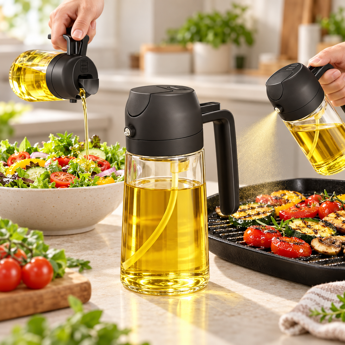 2 IN 1 OIL DISPENSER + SPRAY