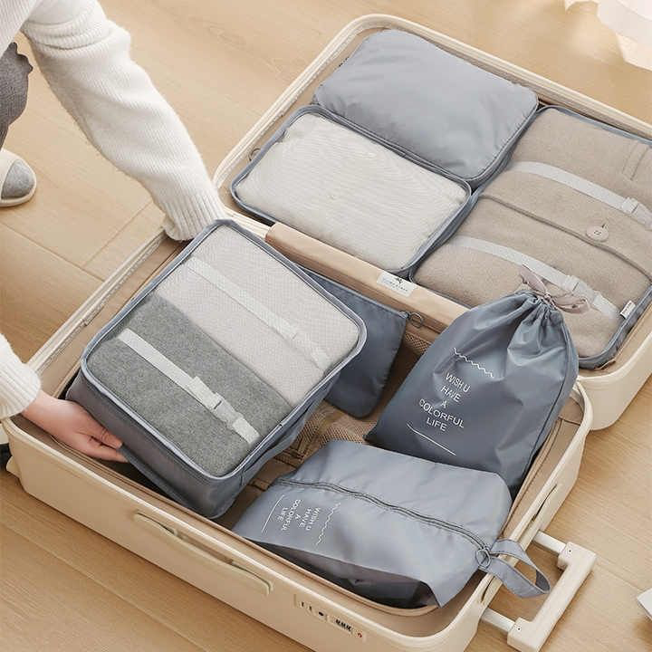 LUGGAGE TRAVEL ORGANIZER SET of 8 pcs