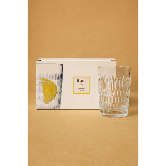 SET OF 6 GLASS CUPS 350 ml