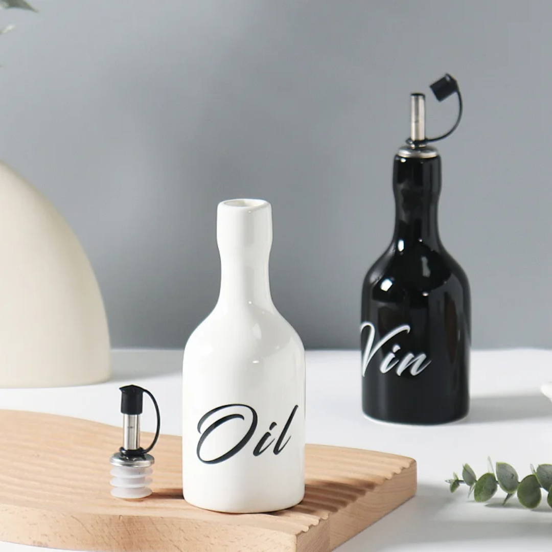 CERAMIC OIL AND VINEFAR BOTTLES