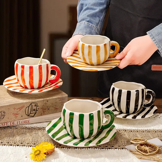 CERAMIC MUG WITH PLATE 360 ML