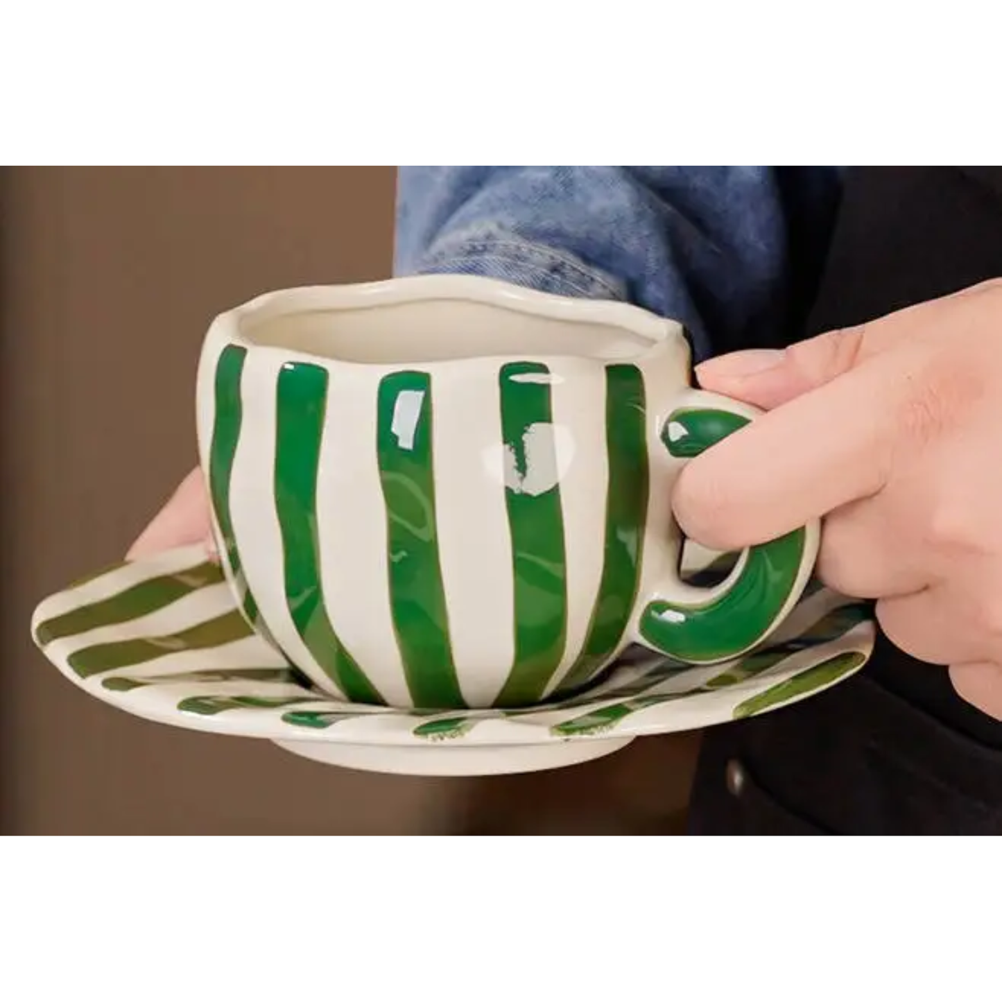 CERAMIC MUG WITH PLATE 360 ML
