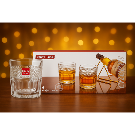 Danny Home 6-Pieces Short Glasses 290-ml