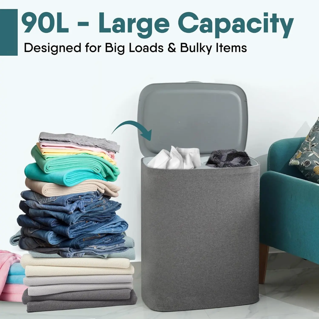 DOUBLE LAUNDRY BASKET 90 LITERS