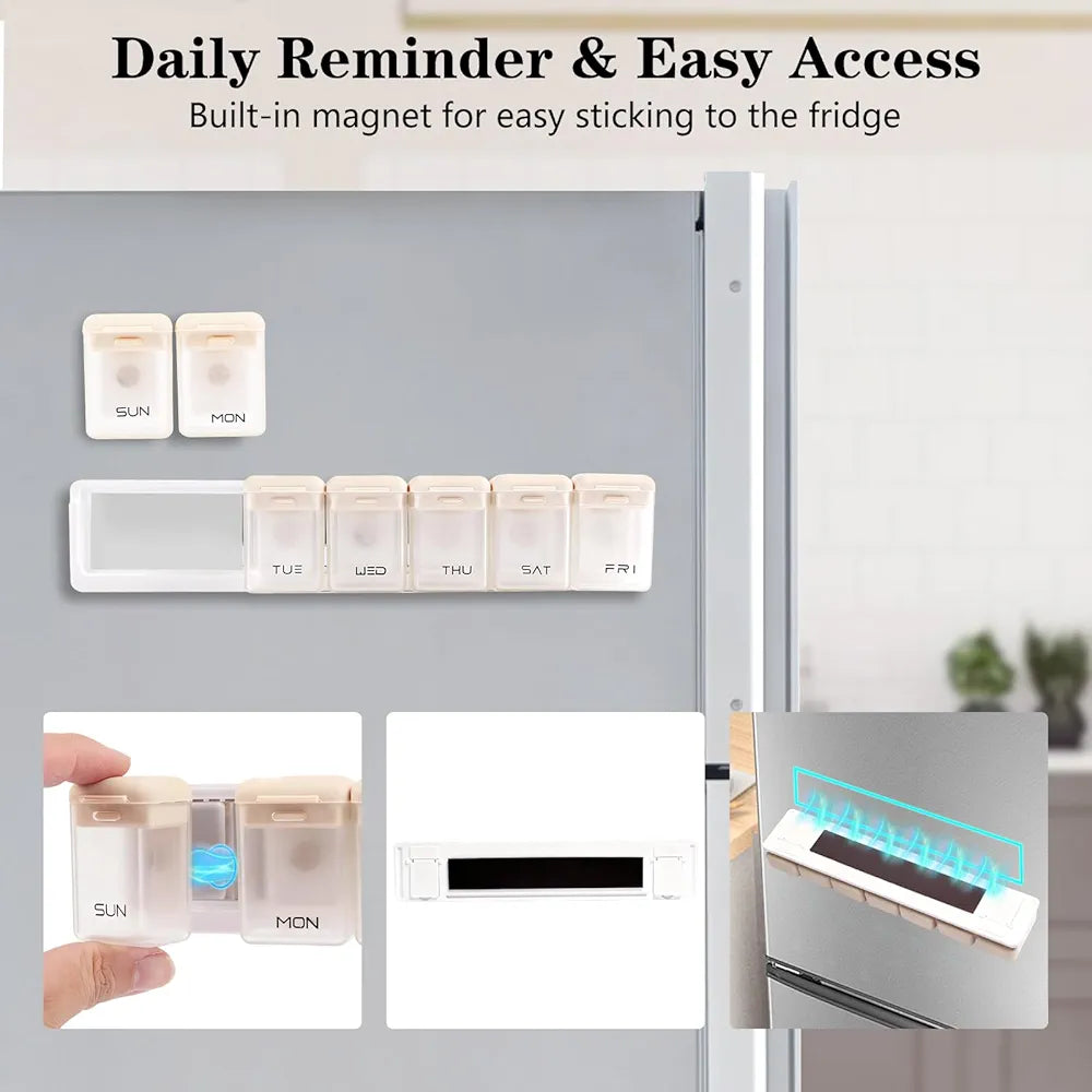 WEEKLY MAGNETIC FRIDGE DRUGS ORGANIZER