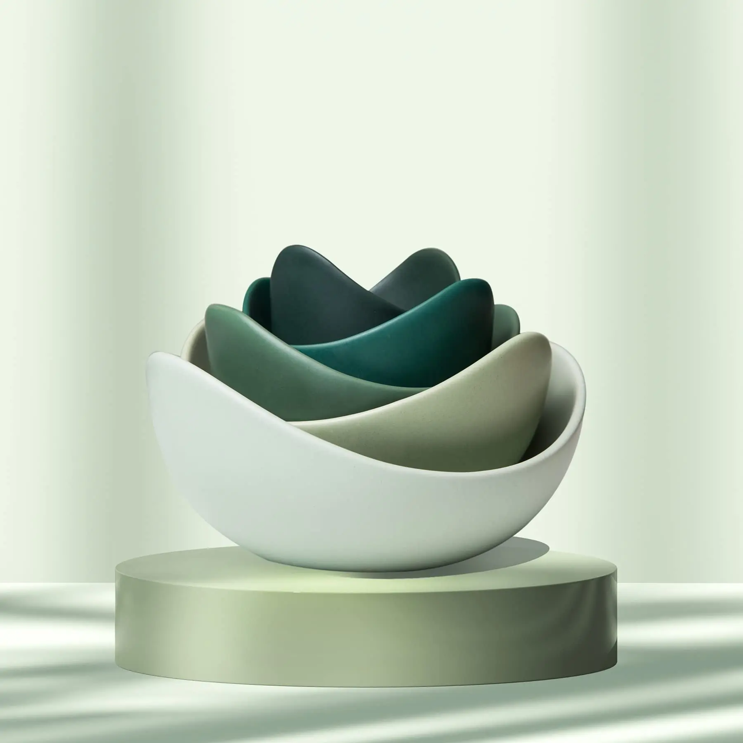 Ceramic lotus shaped bowls sets of 5 pcs