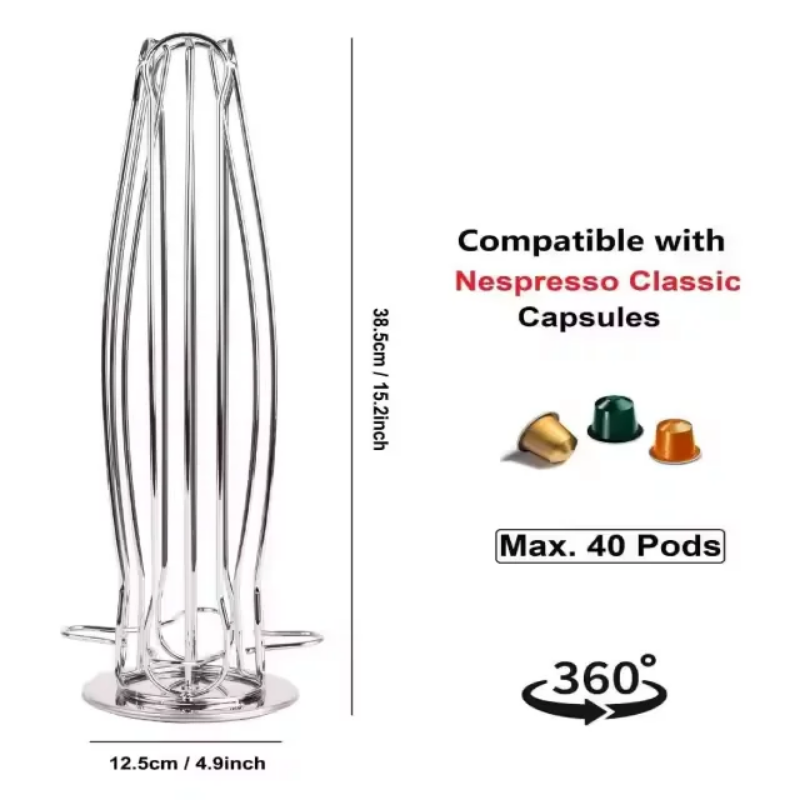 COFFEE CAPSULES ORGANIZER STAND 360 DEGREE 40 CAPSULES