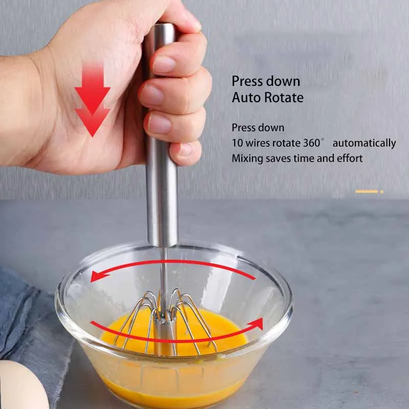 MANUAL STAINLESS STEEL PUSH DOWN WHISKER