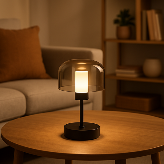 RECHARGEABLE BLACK TABLE LAMP