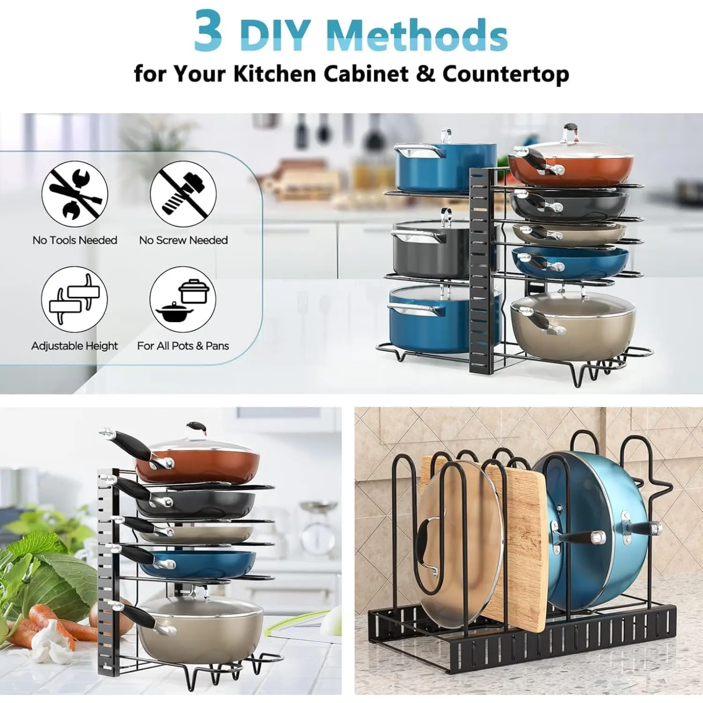 8 TIER KITCHEN  COOKWARE ORGANIZERS