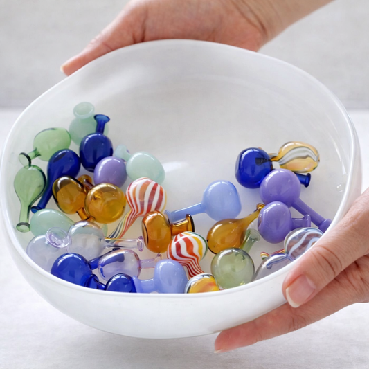 SET OF 18 MINI GLASS DECOR JARS ( WITHOUT PLATE)