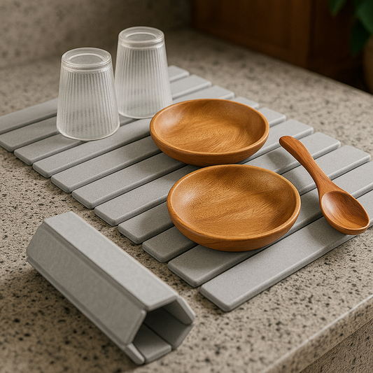 GREY DIATOMITE STONE KITCHEN COUNTER DRYING MAT