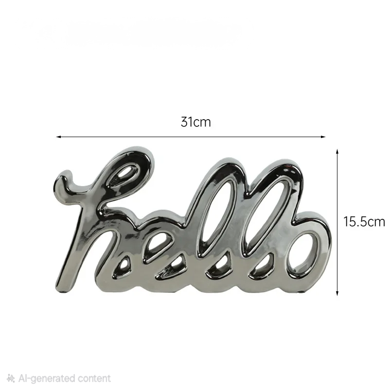 HELLO CERAMIC FIGURE 31×4×15.5 cm CHROME