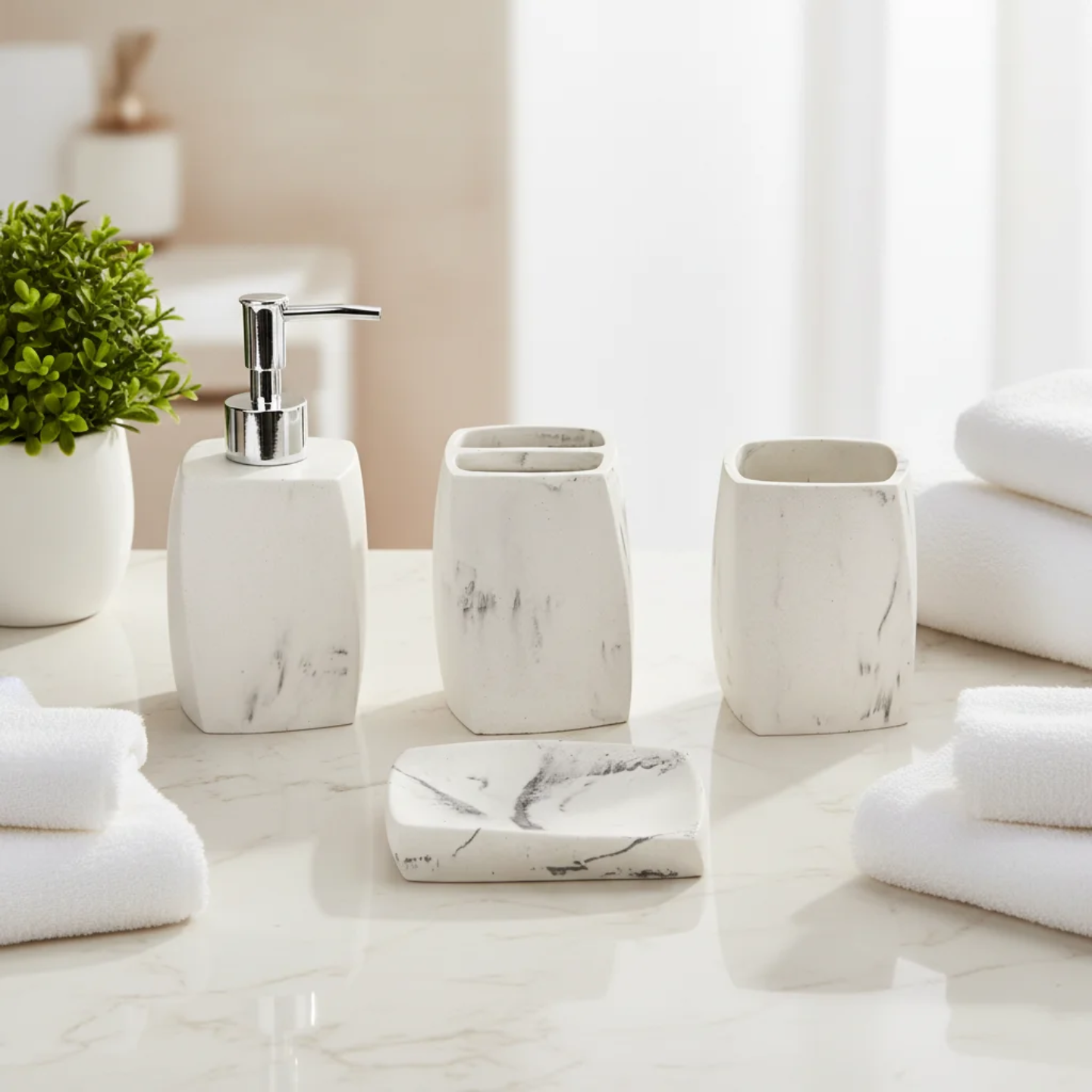 RESIN BATHROOM SET OF 4 PCS