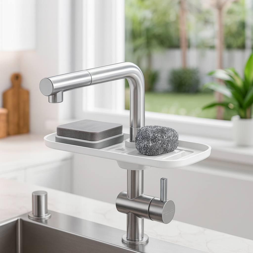 KITCHEN FAUCET STORAGE RACK