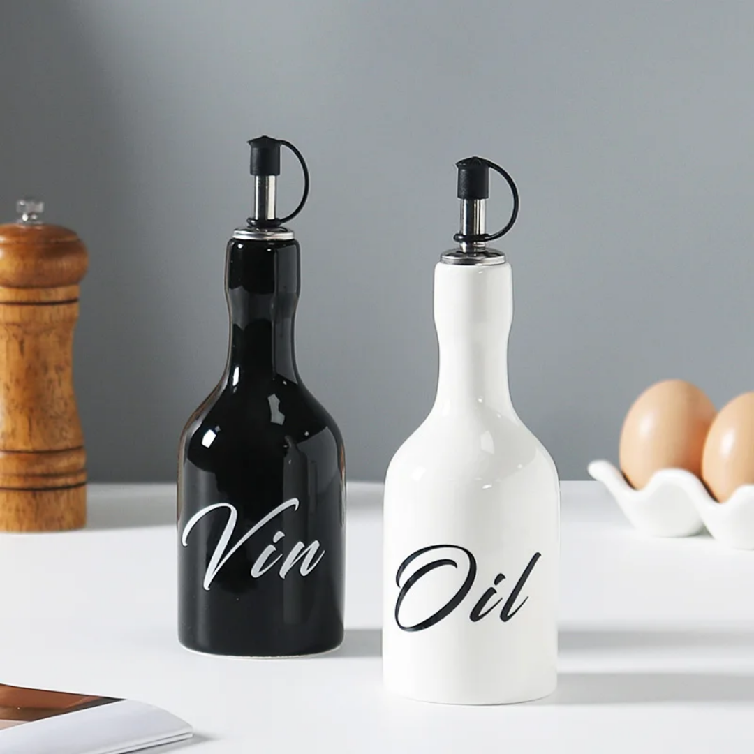 CERAMIC OIL AND VINEFAR BOTTLES
